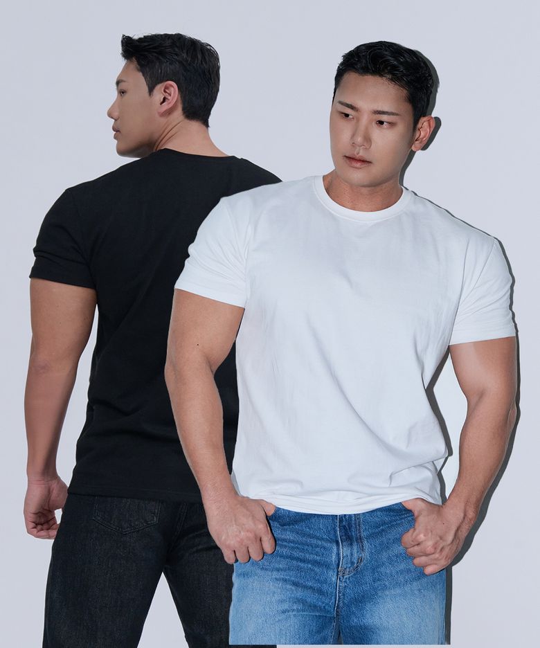 [2PACK] 시그니처 코튼 빅 머슬핏 티셔츠 (2color)
