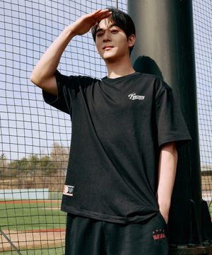 [LG트윈스x1993스튜디오] V4 레트로 트윈스 로고 티셔츠_블랙