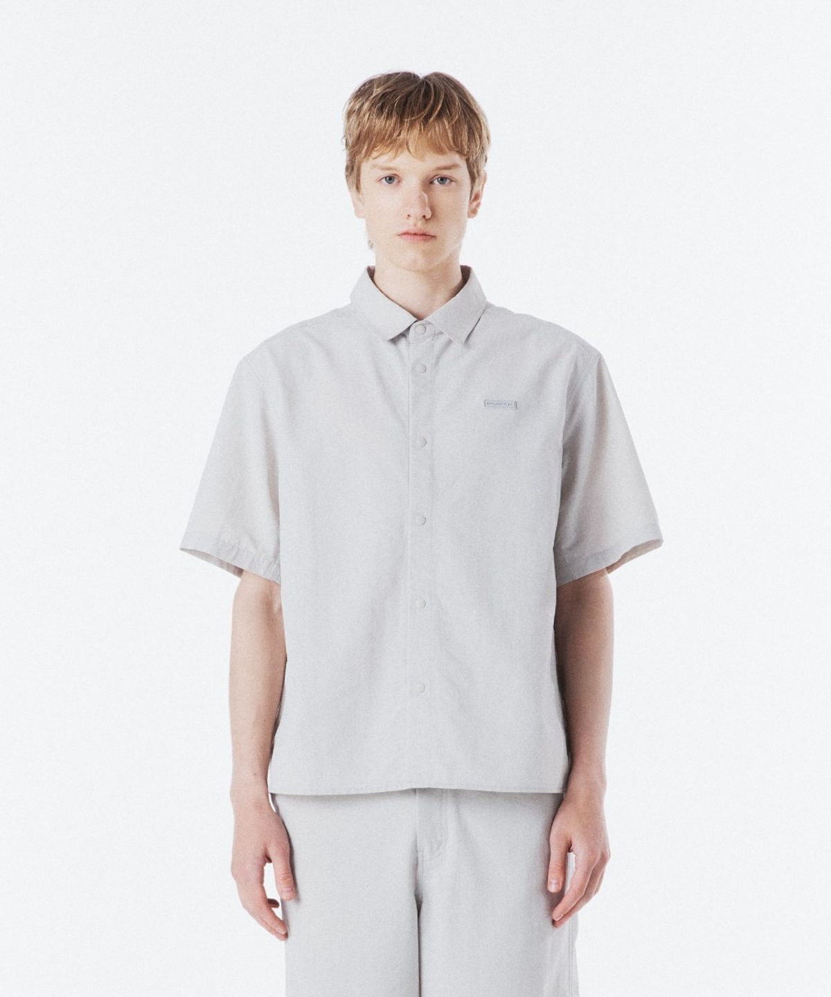 브롬톤 런던(BROMPTON LONDON) TASLAN HALF SLEEVE SHIRT - L/GREY (P262MSH182)