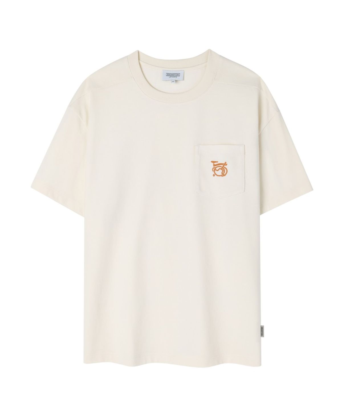 브롬톤 런던(BROMPTON LONDON) BICYCLE EMBROIDERY HALF SLEEVE T-SHIRT - CREAM (P262MTS131)
