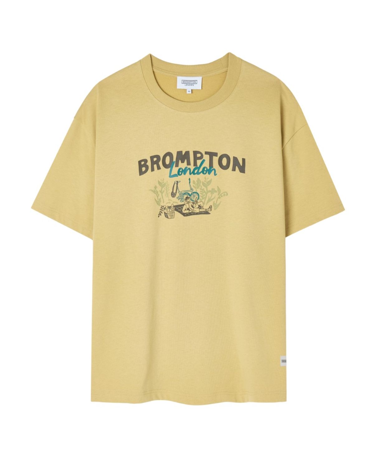 브롬톤 런던(BROMPTON LONDON) PICNIC GRAPHIC HALF SLEEVE T-SHIRT - MUSTARD (P262UTS132)