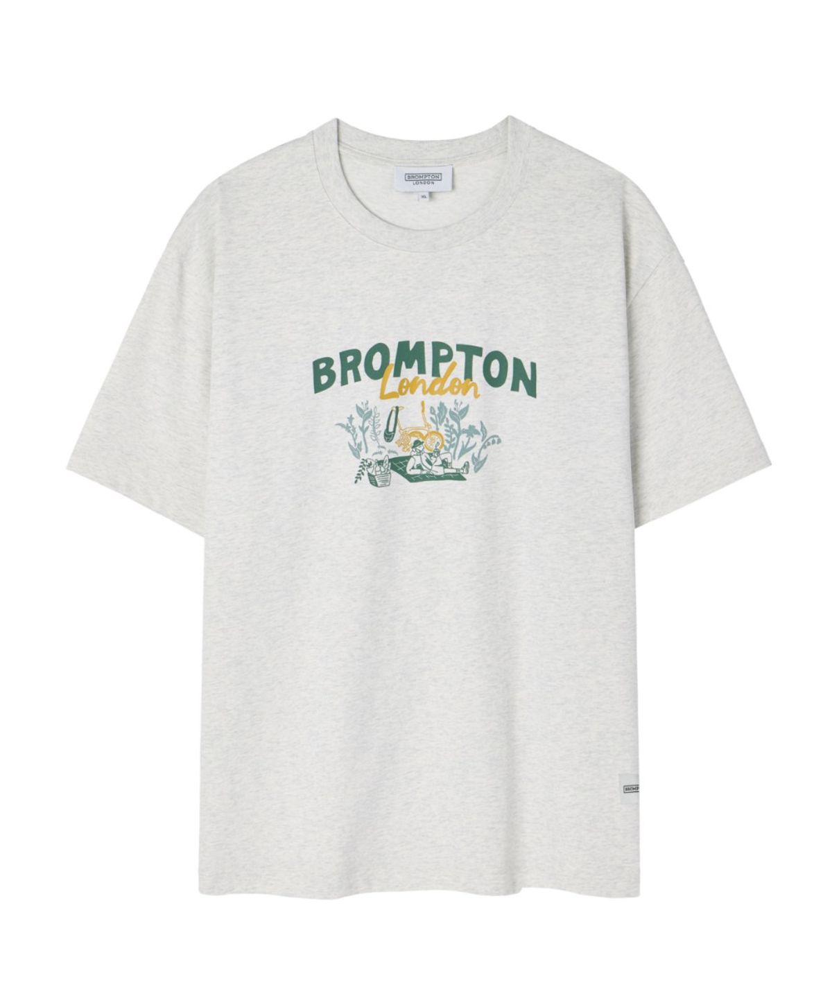 브롬톤 런던(BROMPTON LONDON) PICNIC GRAPHIC HALF SLEEVE T-SHIRT - M/GREY (P262UTS132)