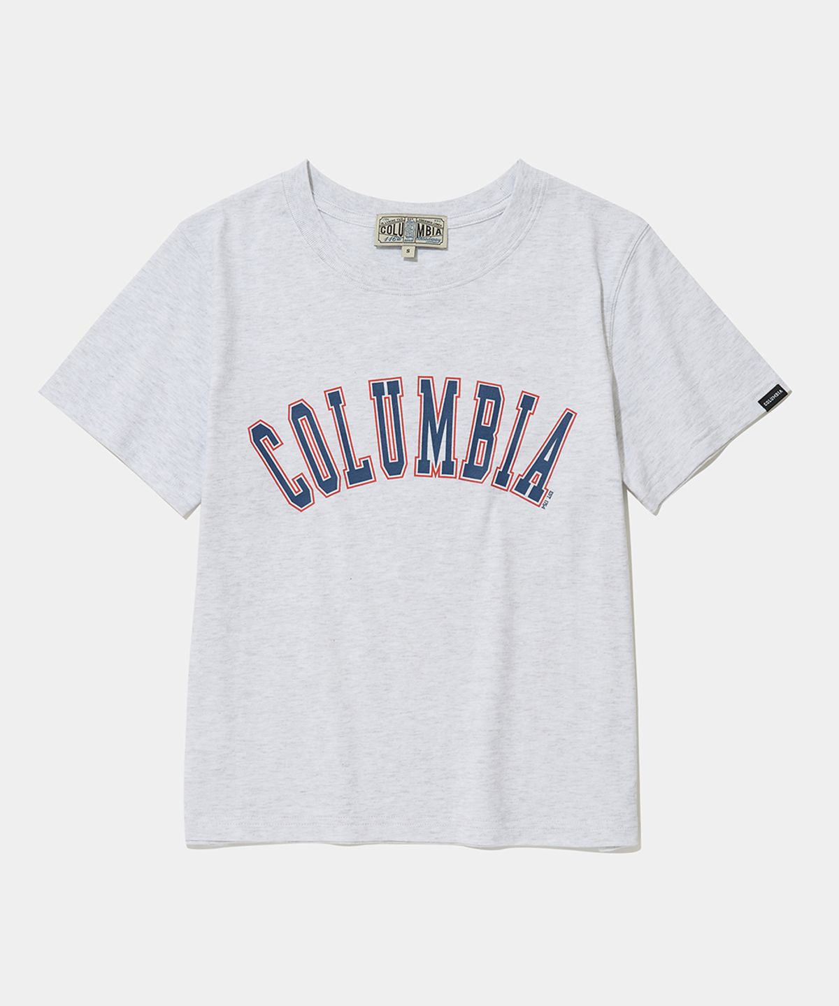 컬럼비아 유니버시티(COLUMBIA UNIVERSITY) CU ARCH WOMEN SLIM-FIT S/S T-SHIRTS_LIGHT MELANGE GRAY