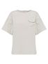 SHEER (시어) 여성 우븐 포켓 반팔 티셔츠_CREAM BEIGE