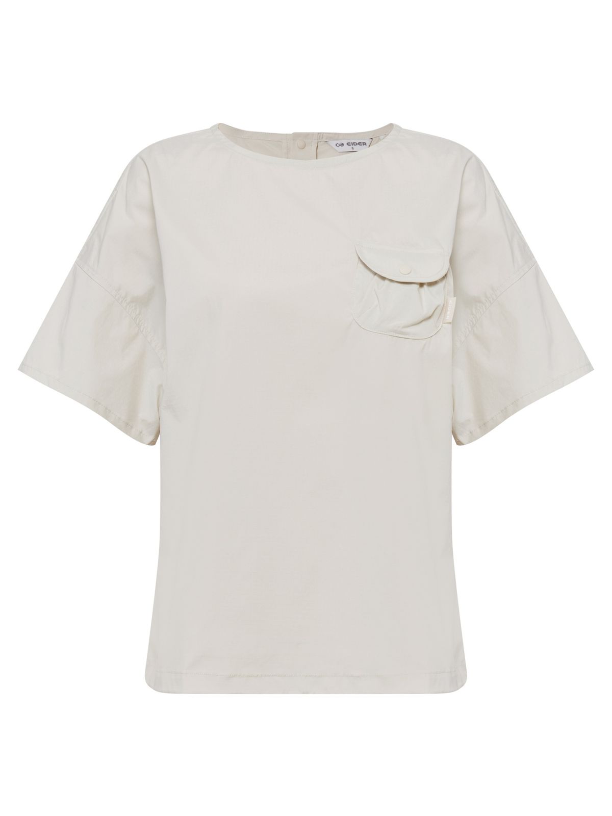 아이더(EIDER) SHEER (시어) 여성 우븐 포켓 반팔 티셔츠_CREAM BEIGE
