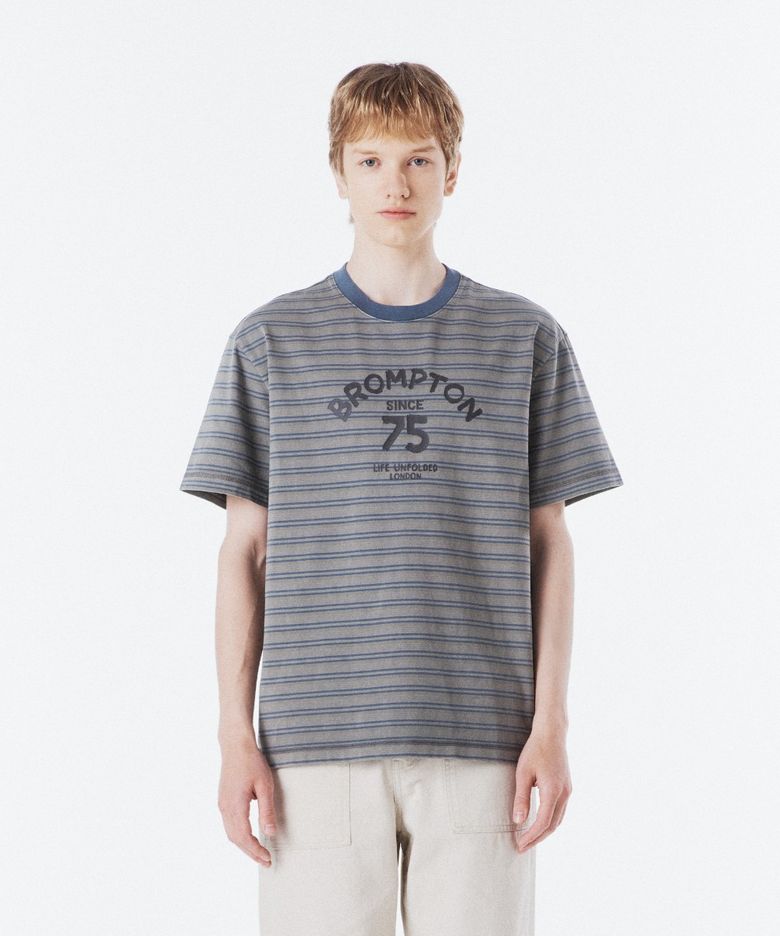 PIGMENT STRIPE HALF SLEEVE T-SHIRT - GREEN (P262UTS138)