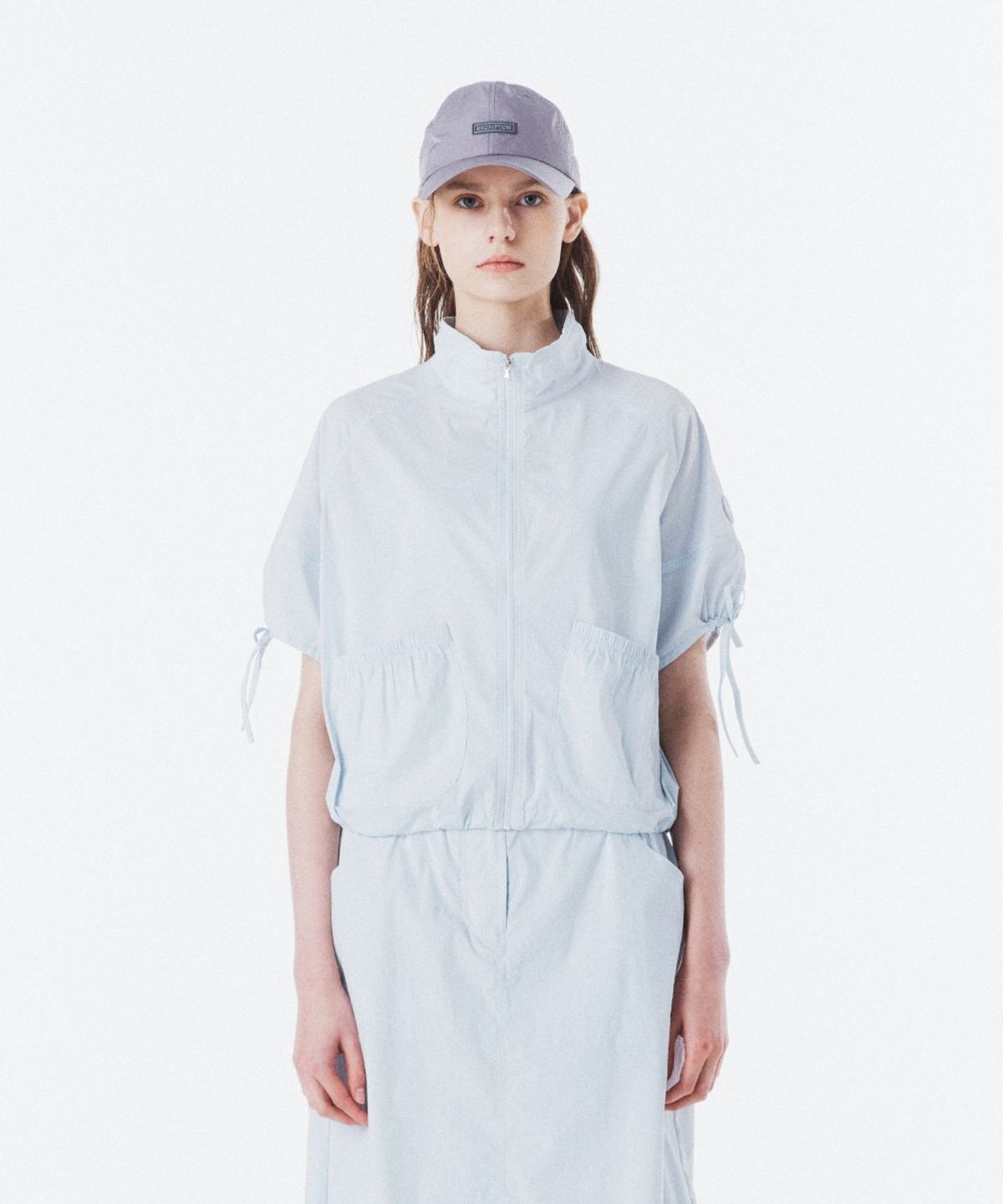 브롬톤 런던(BROMPTON LONDON) W LIGHTWEIGHT HALF SLEEVE JUMPER - L/BLUE (P262WJP185)