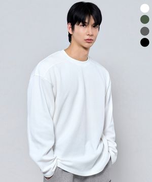 P2614 헤비절개 특양면 오버핏 긴팔티 [4COLOR]