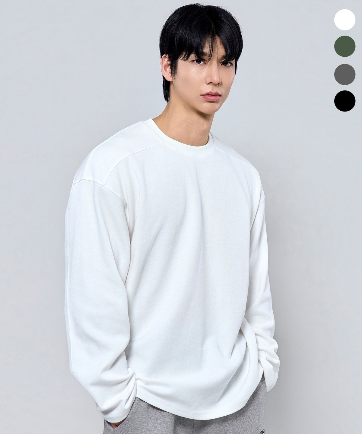 피지컬가먼츠(PHYSICAL GARMENTS) P2614 헤비절개 특양면 오버핏 긴팔티 [4COLOR]