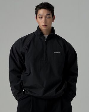 SIMPLE LOGO 스트럭쳐 하프 집업 [블랙]