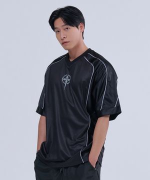 99 아플리케 럭비 오버핏 티셔츠 (2color)