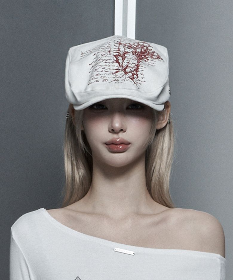 Cross Printing Classic Hunting Cap (White)