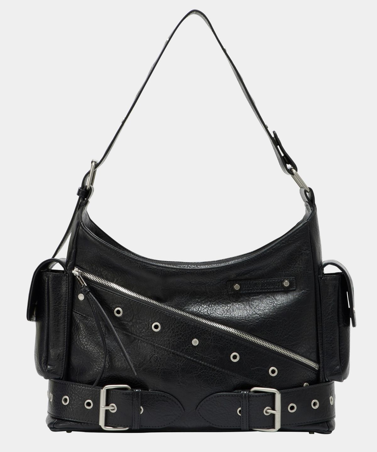 에트오소메(ETRE AU SOMMET) Strap Belt Eyelet Cross Big Bag (Black)
