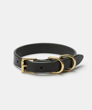 반려동물 가죽 목줄 Black [4 sizes]