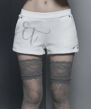 Hotfix Side Mini Shorts (White)