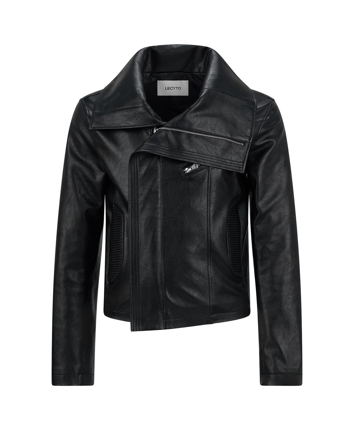 레씨토(LECYTO) Asymetrique Leather Jacket_[Black]