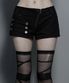 Napoleon Diagonal zipper short pants (Black)