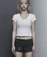 Dart Line V-Neck Slim Top (White)