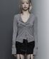 U-Neck Double Button layered Cardigan (Gray)