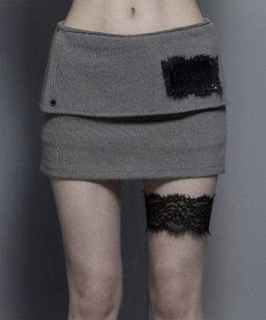 Lace-Up Mini Skirt Pants (Mocha)