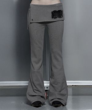 Lace-Up Side Slit Bootcut Pants (Mocha)