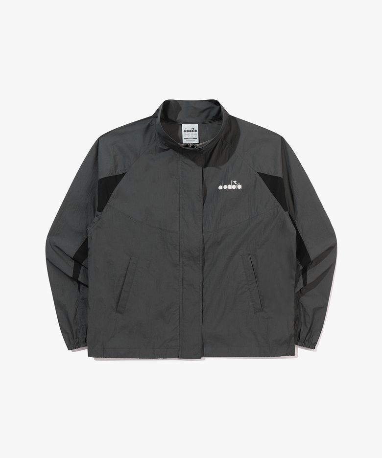 컬러 블록 시어 경량 블루종 점퍼 우먼 DARK GREY