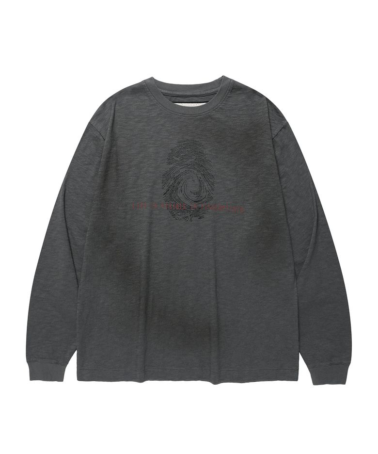 FINGERPRINT SLUB LS TEE CHARCOAL