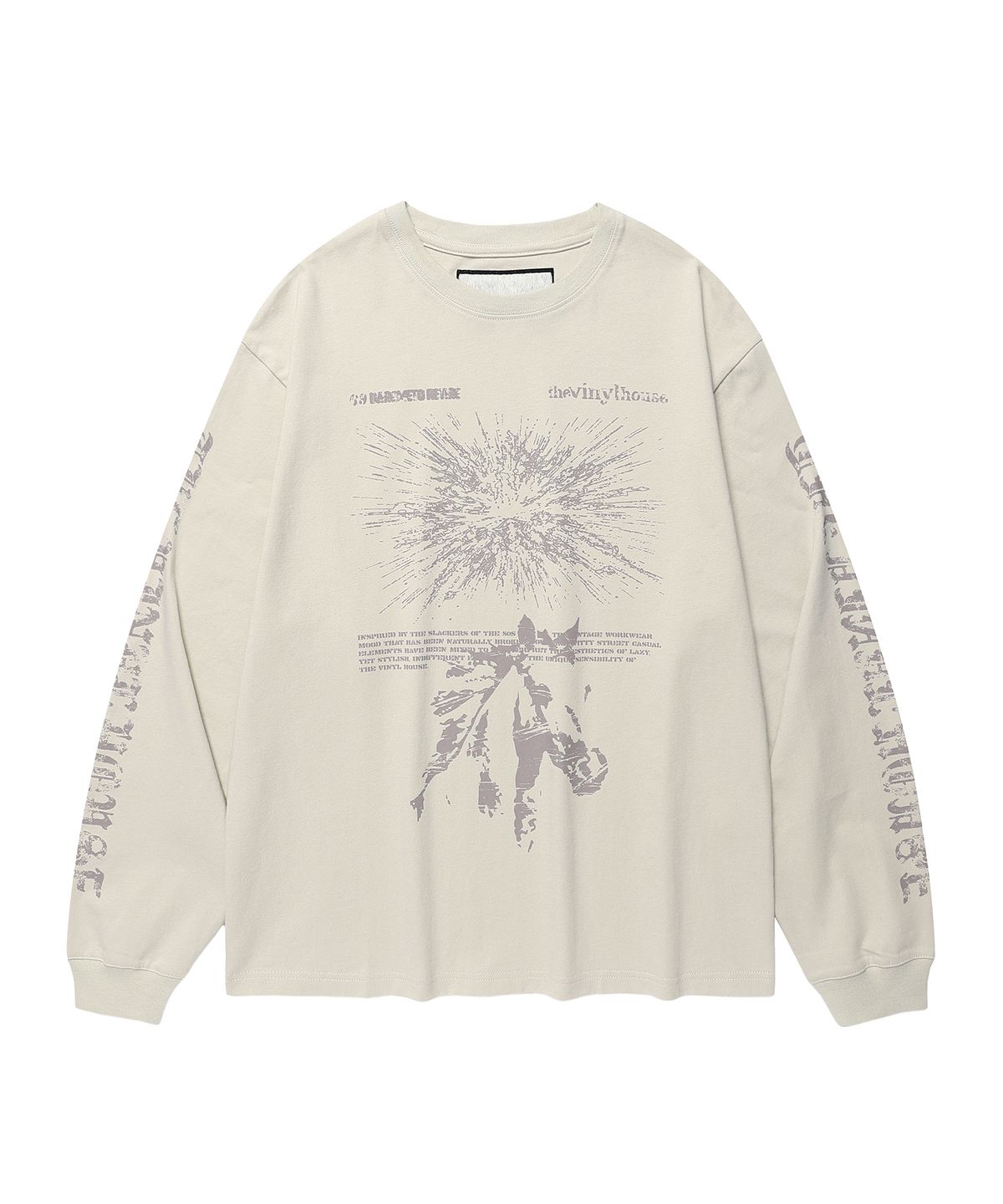 더바이닐하우스(THEVINYLHOUSE) ROUGH DRAWING LS TEE BEIGE