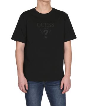 1color 남성 게스 중앙로고 세미오버핏 크루넥 반팔티 KP2K04C7