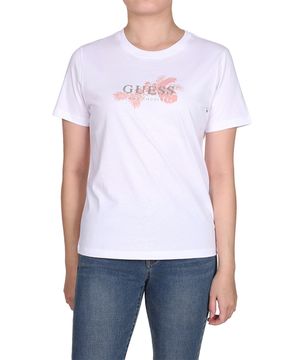 2color 여성 리프 PU로고 크루넥 반팔티 RP2K04C4