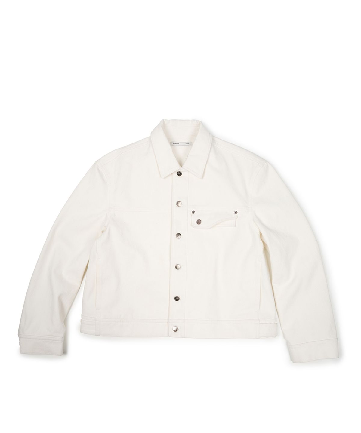 이티씨이(ETCE) (BASE) CROP DOUBLE FLAP TRUCKER (WHITE)
