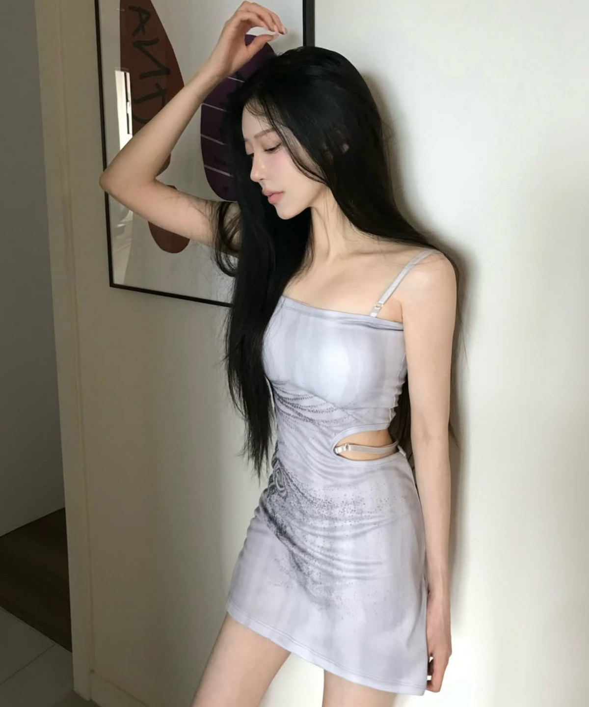 에트오소메(ETRE AU SOMMET) Side Cut-Out Mini One-Piece (White)