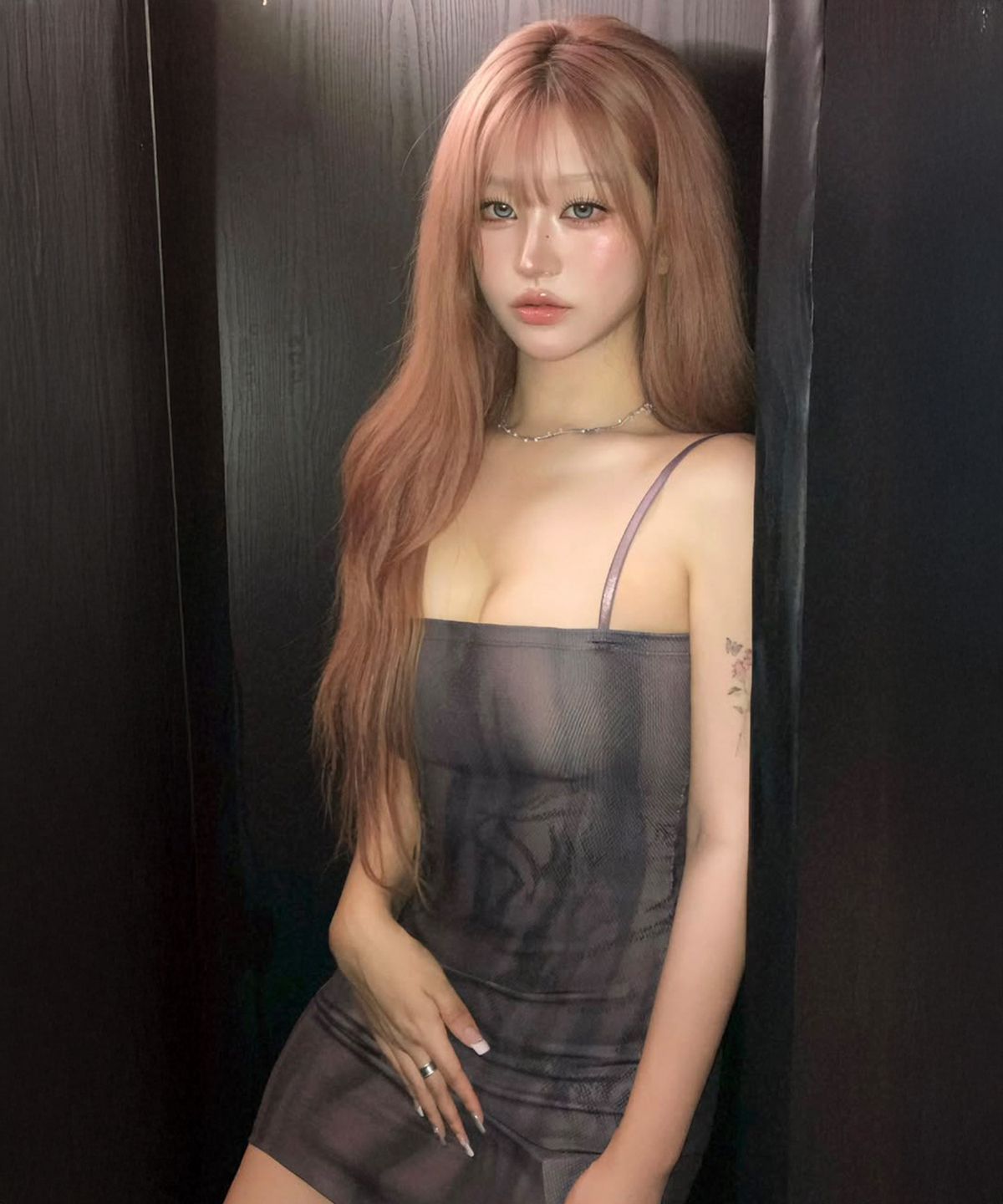 에트오소메(ETRE AU SOMMET) Side Cut-Out Mini One-Piece (Brown)