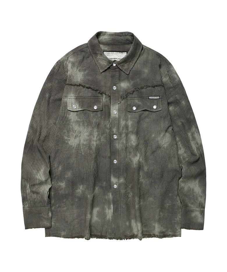 RAW WASHED VERTICAL SHIRTS KHAKI