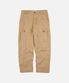 WASHED COTTON ZIP CARGO PANTS _ BEIGE