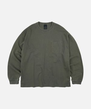 PIGMENT POCKET LONG SLEEVE TEE _ OLIVE