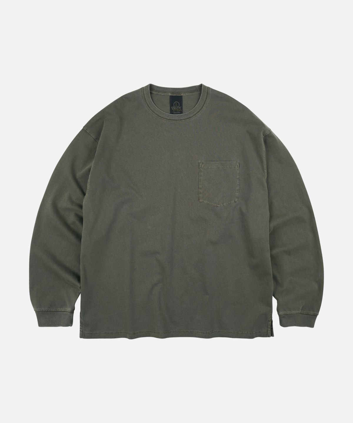 프리즘웍스(FRIZMWORKS) PIGMENT POCKET LONG SLEEVE TEE _ OLIVE