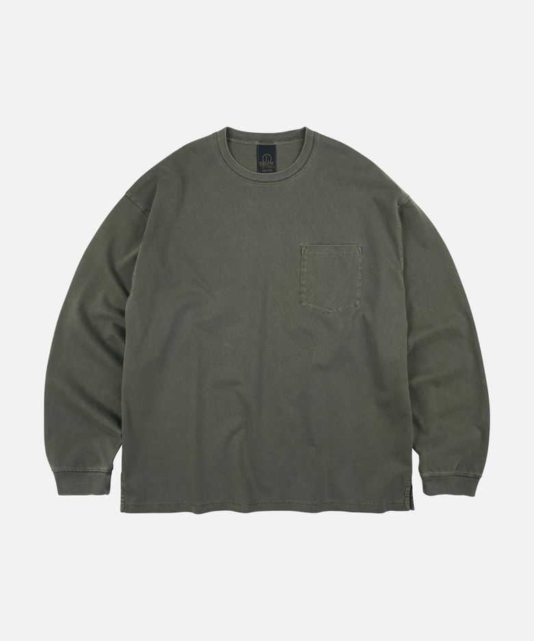 PIGMENT POCKET LONG SLEEVE TEE _ OLIVE