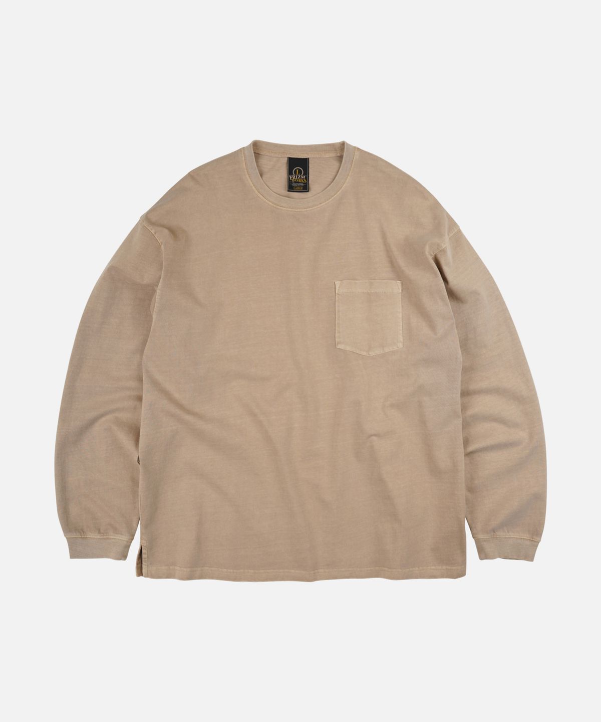 프리즘웍스(FRIZMWORKS) PIGMENT POCKET LONG SLEEVE TEE _ BEIGE