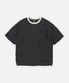 JACQUARD STRIPE HALF TEE _ BLACK