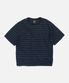 JACQUARD STRIPE HALF TEE _ NAVY