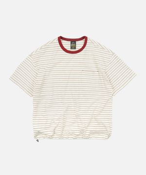 JACQUARD STRIPE HALF TEE _ CREAM