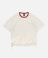 JACQUARD STRIPE HALF TEE _ CREAM