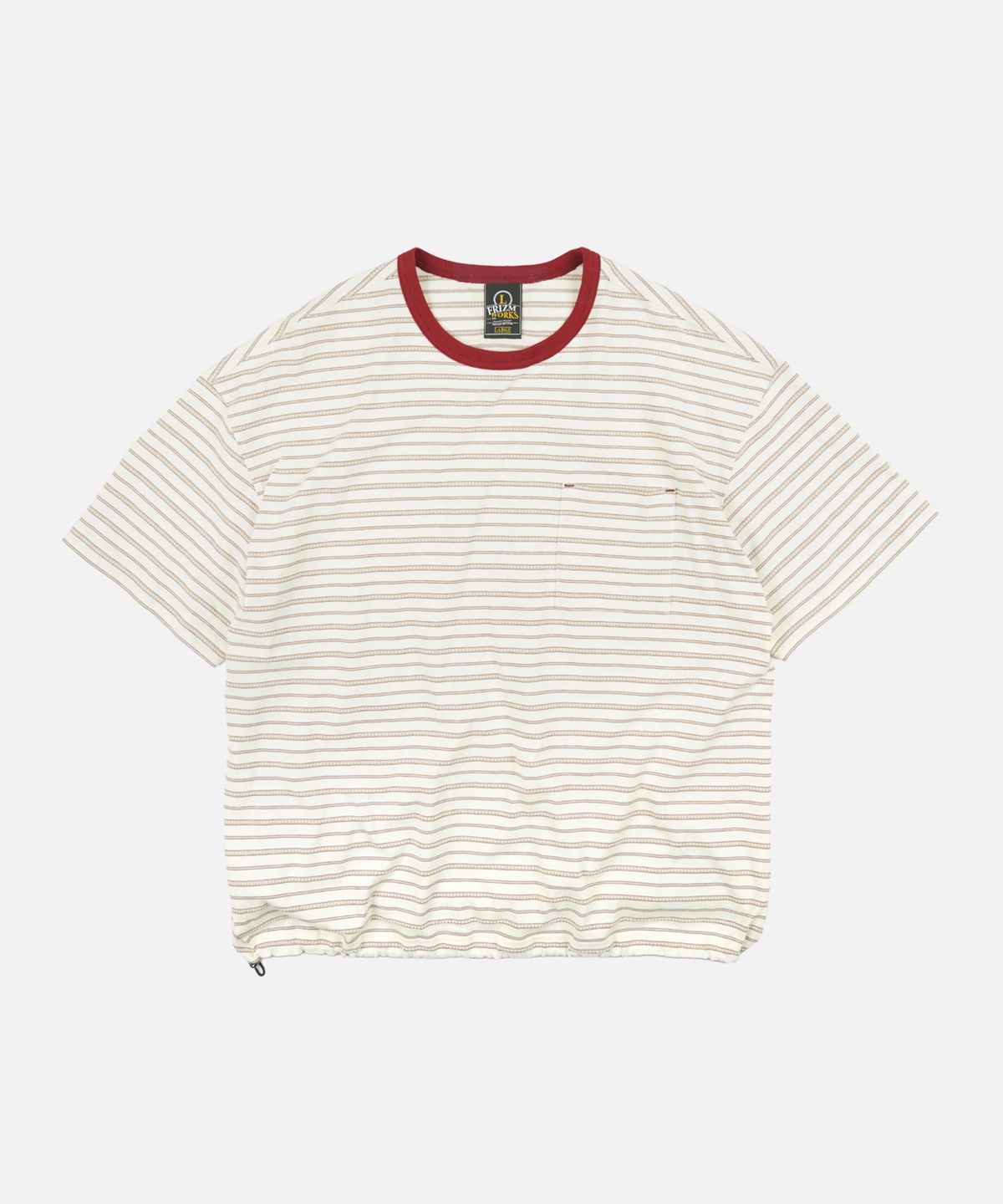 프리즘웍스(FRIZMWORKS) JACQUARD STRIPE HALF TEE _ CREAM