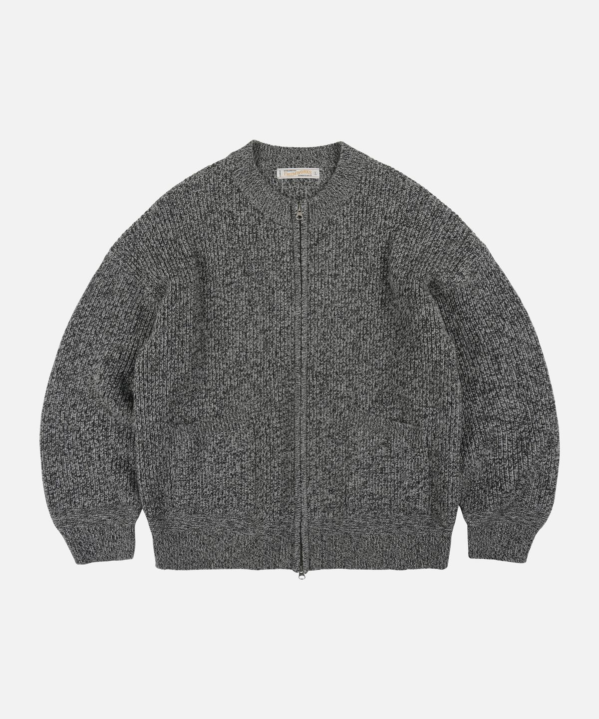 프리즘웍스(FRIZMWORKS) TWEED WOOL ZIP UP CARDIGAN _ CHARCOAL