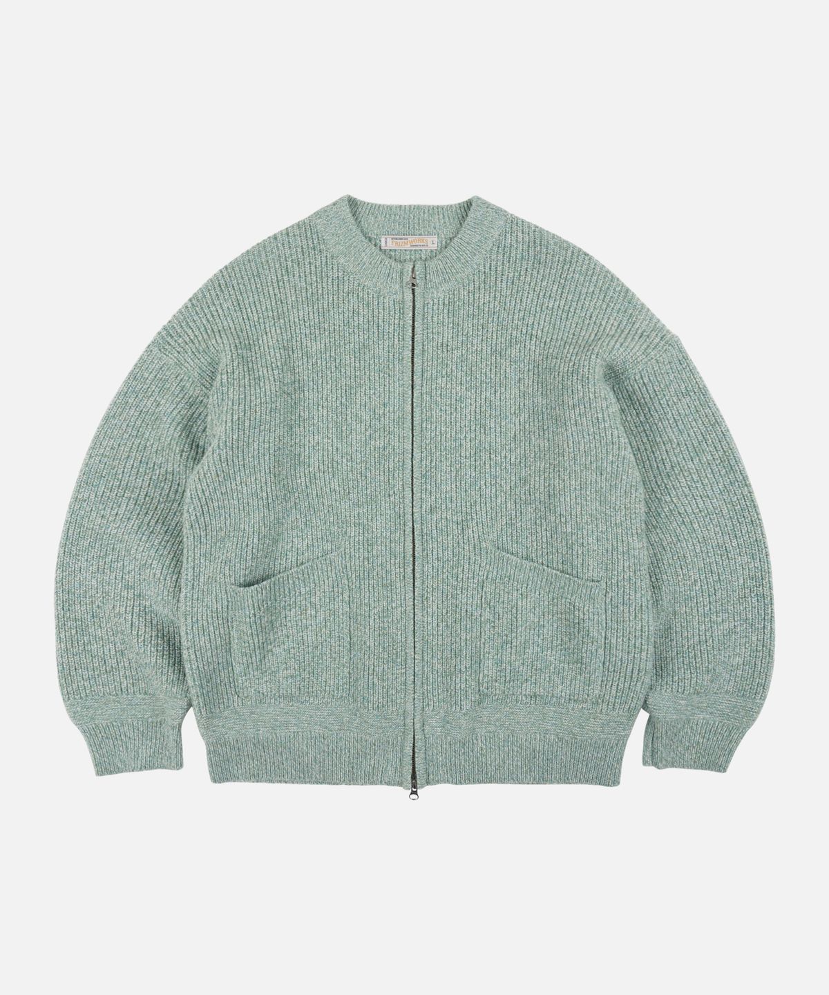 프리즘웍스(FRIZMWORKS) TWEED WOOL ZIP UP CARDIGAN _ MINT