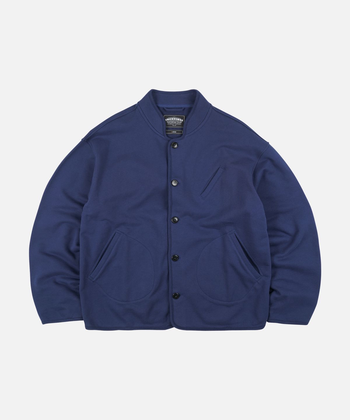 프리즘웍스(FRIZMWORKS) VARSITY SWEAT CARDIGAN _ NAVY