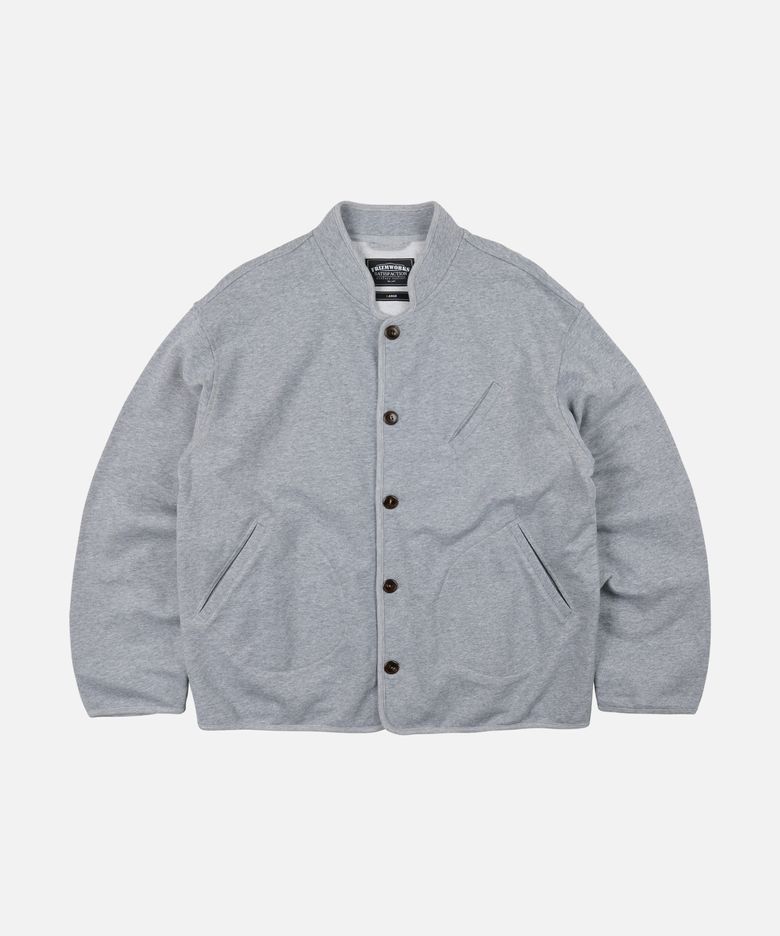 VARSITY SWEAT CARDIGAN _ GRAY