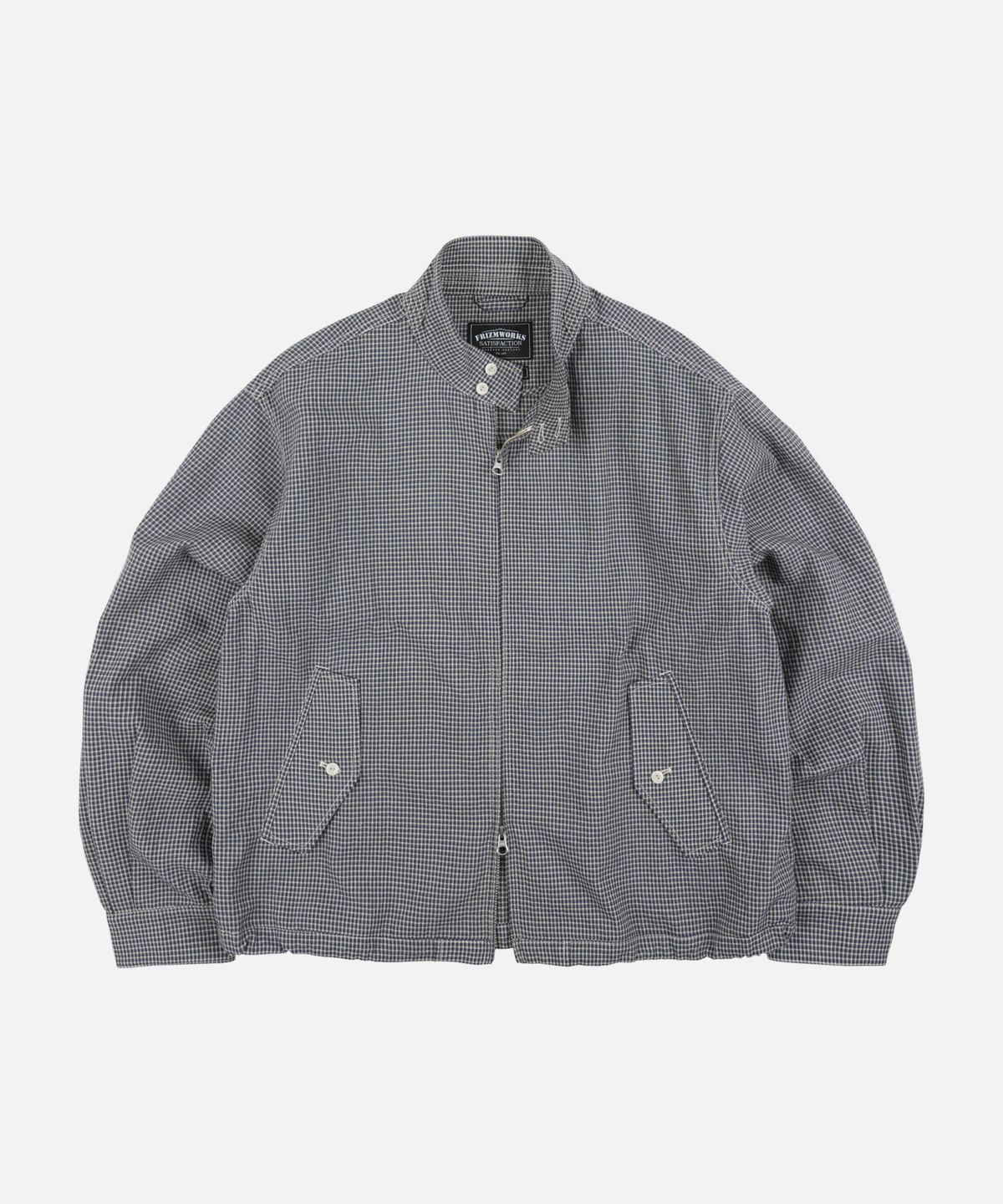 프리즘웍스(FRIZMWORKS) CHECK BUDDY HARRINGTON JACKET _ SEA BLUE