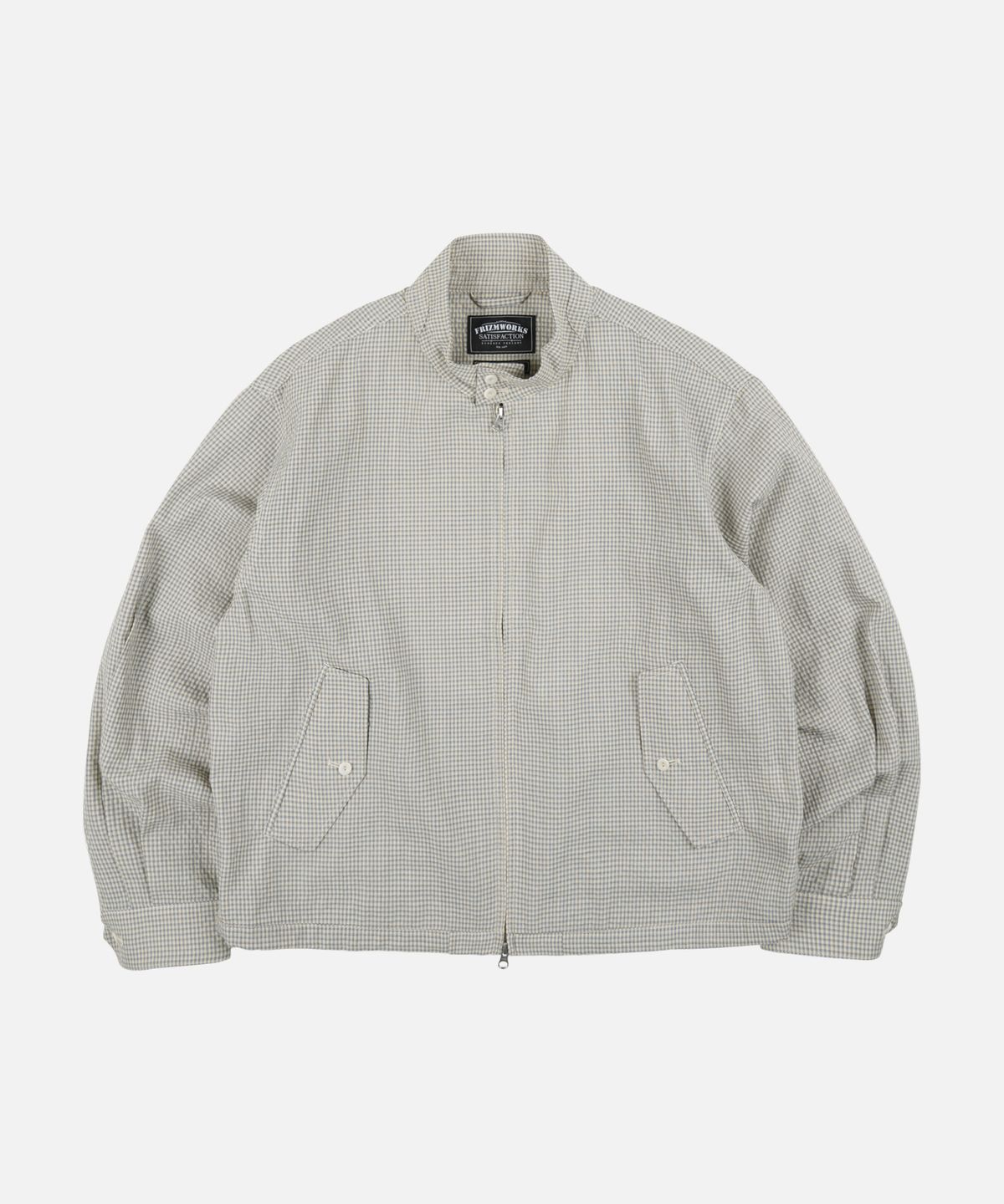 프리즘웍스(FRIZMWORKS) CHECK BUDDY HARRINGTON JACKET _ SKY BLUE